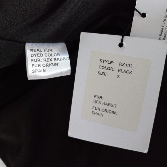 NWT Belle Fare The Cairo Black Rabbit Fur Jacket - Picture 11 of 14